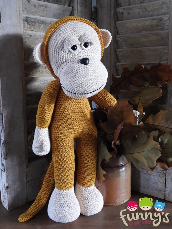 XXL Funny haakpakket Monkey Curry (zittend of staand) 69042/103