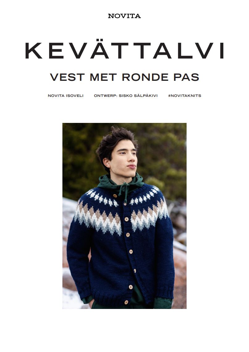 Patroon Novita Kevättalvi Vest met ronde pas kwaliteit Isoveli