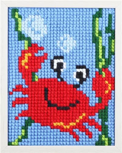Kinderborduurpakket Krab 18 x 24 cm Pako