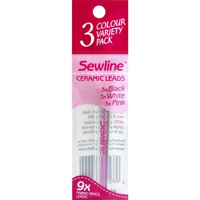 Sewline Navulling vulpotlood 3 kleuren zwart wit roze.