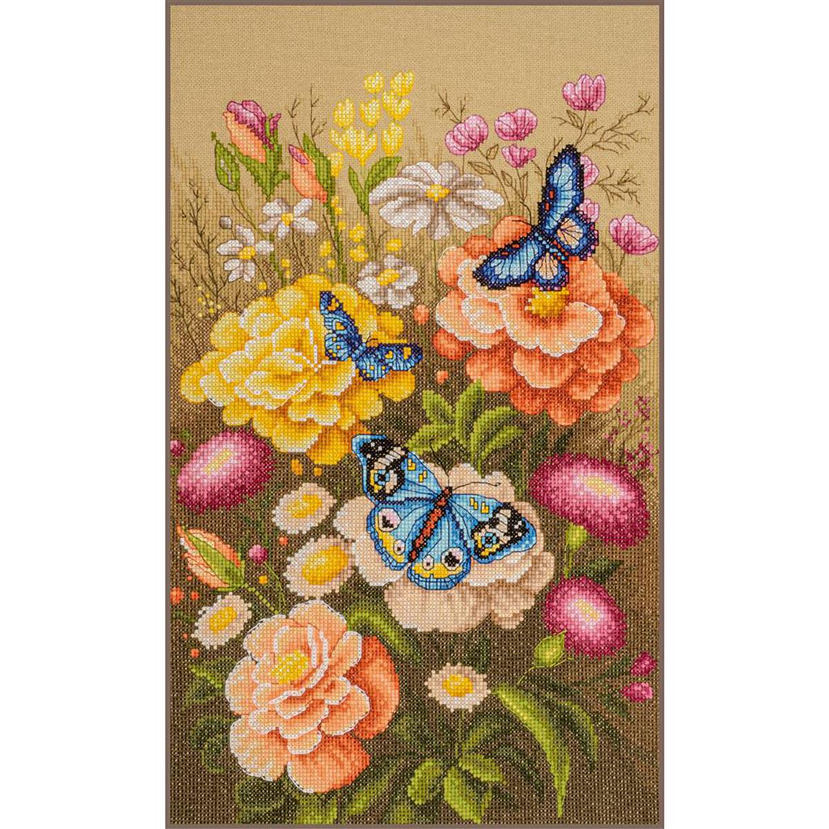 Borduurtelpakket Lanarte Telpakket kit Mystieke vlindertuin 26x39cm PN-0206089