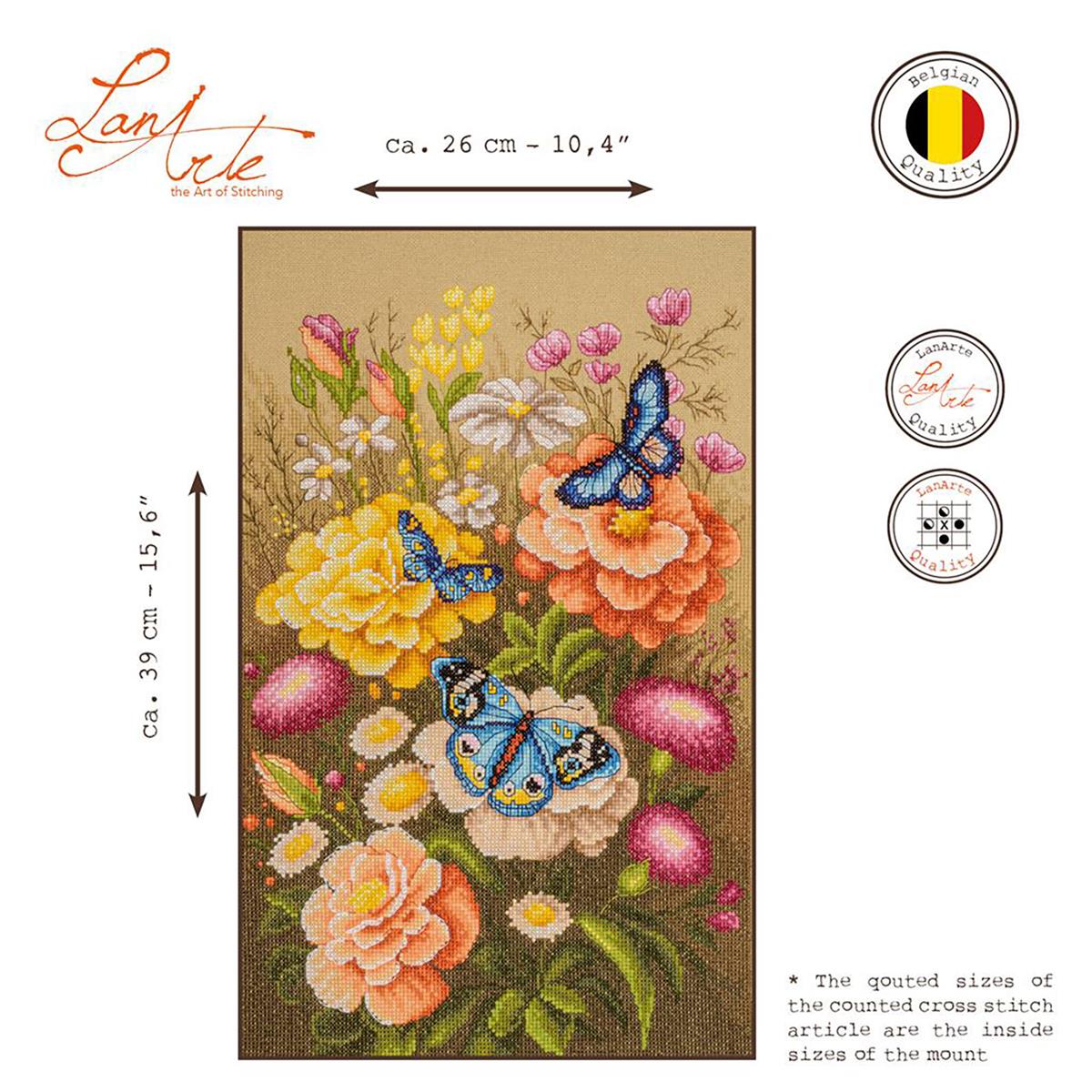 Borduurtelpakket Lanarte Telpakket kit Mystieke vlindertuin 26x39cm PN-0206089