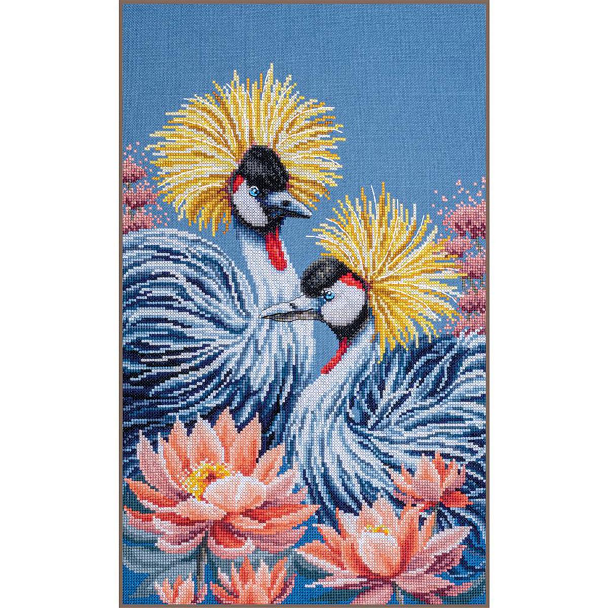 Borduurtelpakket Lanarte Zwarte kraanvogels 28x43cm PN-0216165