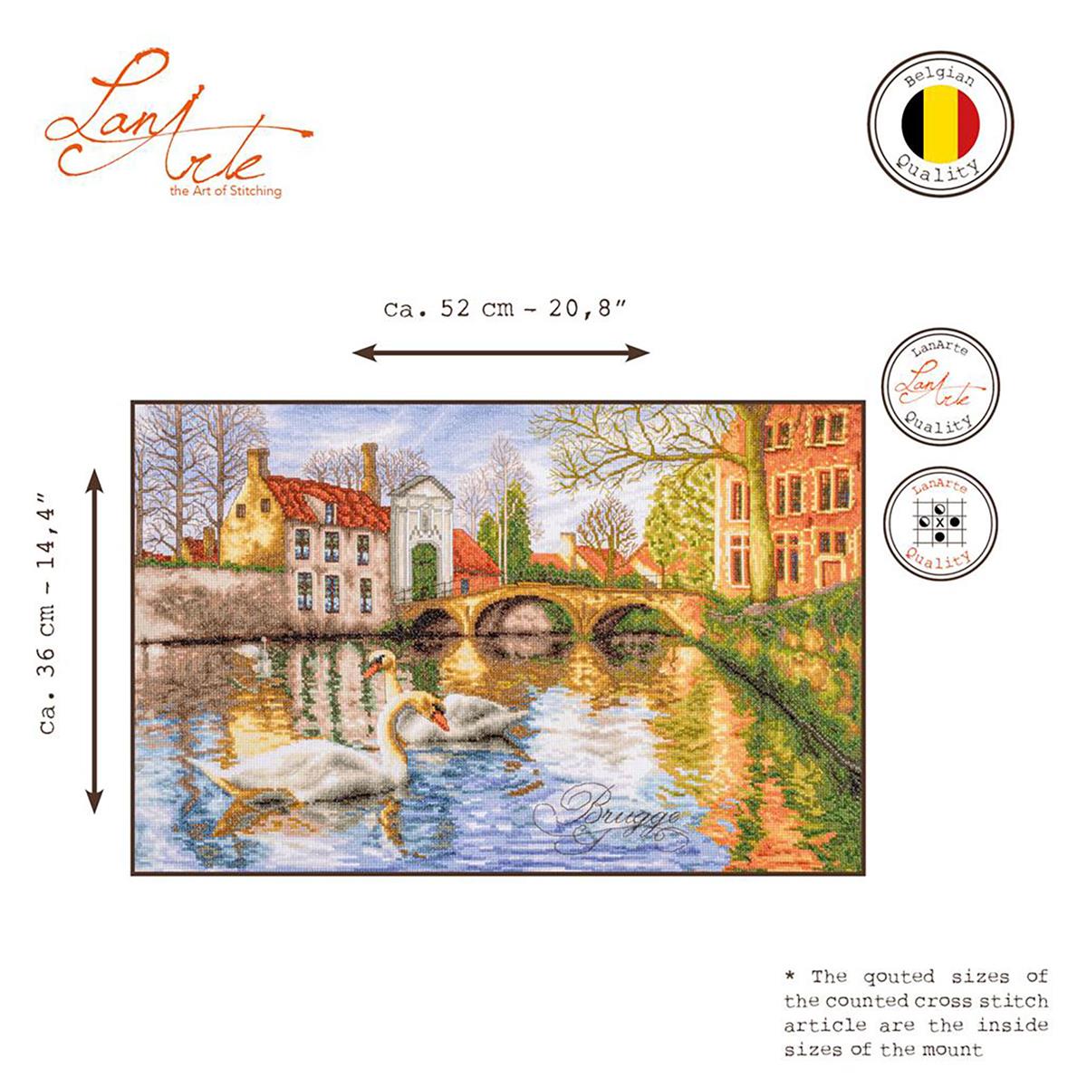 Borduurtelpakket Lanarte Brugge 52x36cm PN-0216170