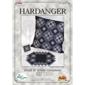 Hardangerpatroon Black & White Variations kussen 40 x 40 cm tsc-mt1101