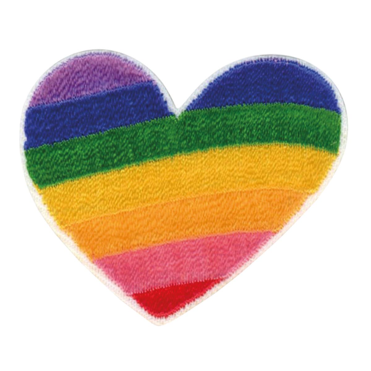 Applicatie Rainbow heart 5x4cm