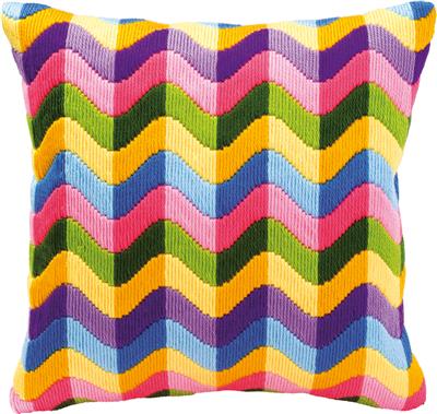 Spansteekkussen kit Gekleurde golven 40 x 40 cm