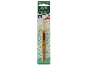 Clover Soft Touch haaknaald 4.0mm aluminium 1007