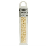 Kralen Toho Glaskralen rond 3 mm 4g kleur 0051 Ecru