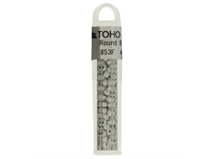 Kralen Toho Glaskralen rond 3 mm 4g kleur 0053F Grijs