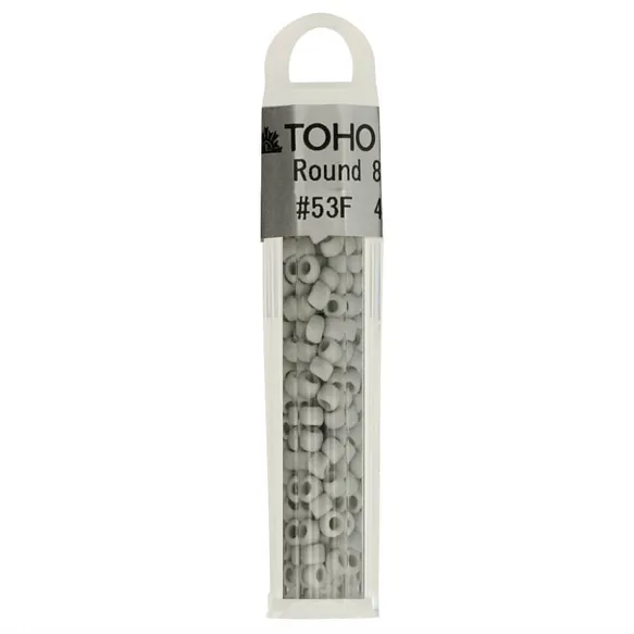th8-0053f Kralen Toho Glaskralen rond 3 mm 4g kleur 0053F Grijs