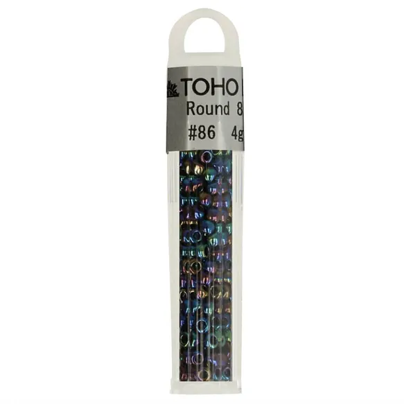 th8-0086 (1) Kralen Toho Glaskralen rond 3 mm 4g kleur 0086 Blauw Groen Paars