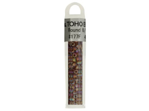 Kralen Toho Glaskralen rond 3 mm 4g kleur 0177F Bruin Oranje Paars