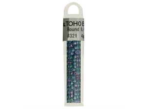Kralen Toho Glaskralen rond 3 mm 4g kleur 0321 Blauw Groen Paars