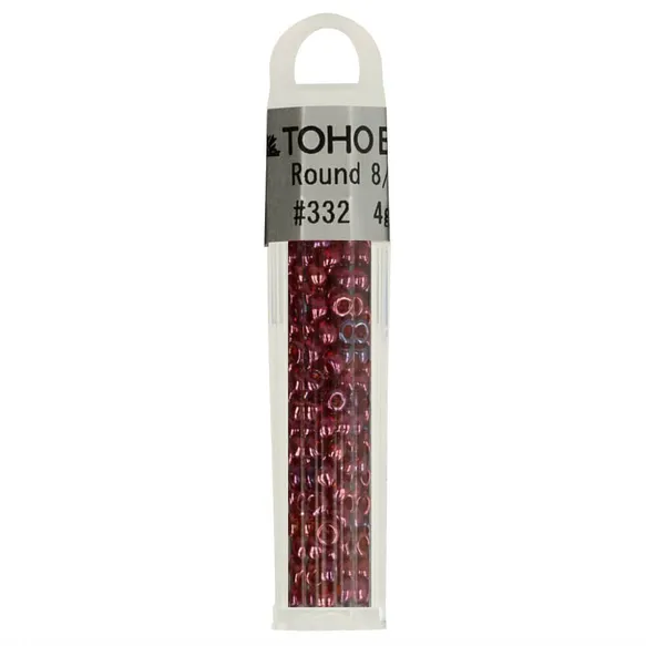 th8-0332 Kralen Toho Glaskralen rond 3 mm 4g kleur 0332 Paars Rood Roze