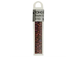 Kralen Toho Glaskralen rond 3 mm 4g kleur 0703 Bruin Paars Rood