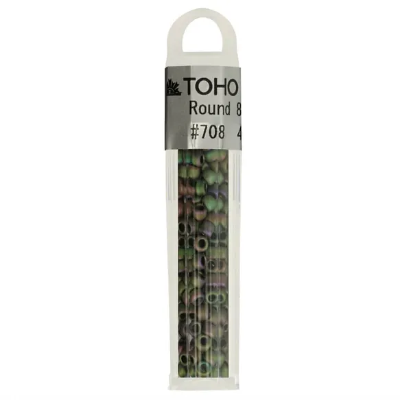th8-0708 Kralen Toho Glaskralen rond 3 mm 4g kleur 0708 Groen Paars