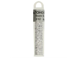 Kralen Toho Glaskralen rond 3 mm 4g kleur 0767 Grijs Wit
