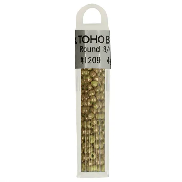 th8-1209 Kralen Toho Glaskralen rond 3 mm 4g kleur 1209 Geel Groen
