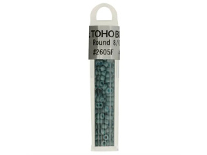 Kralen Toho Glaskralen rond 3 mm 4g kleur 2605F Blauw Grijs