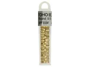 Kralen Toho Glaskralen rond 3 mm 4g kleur PF559F Geel Goud