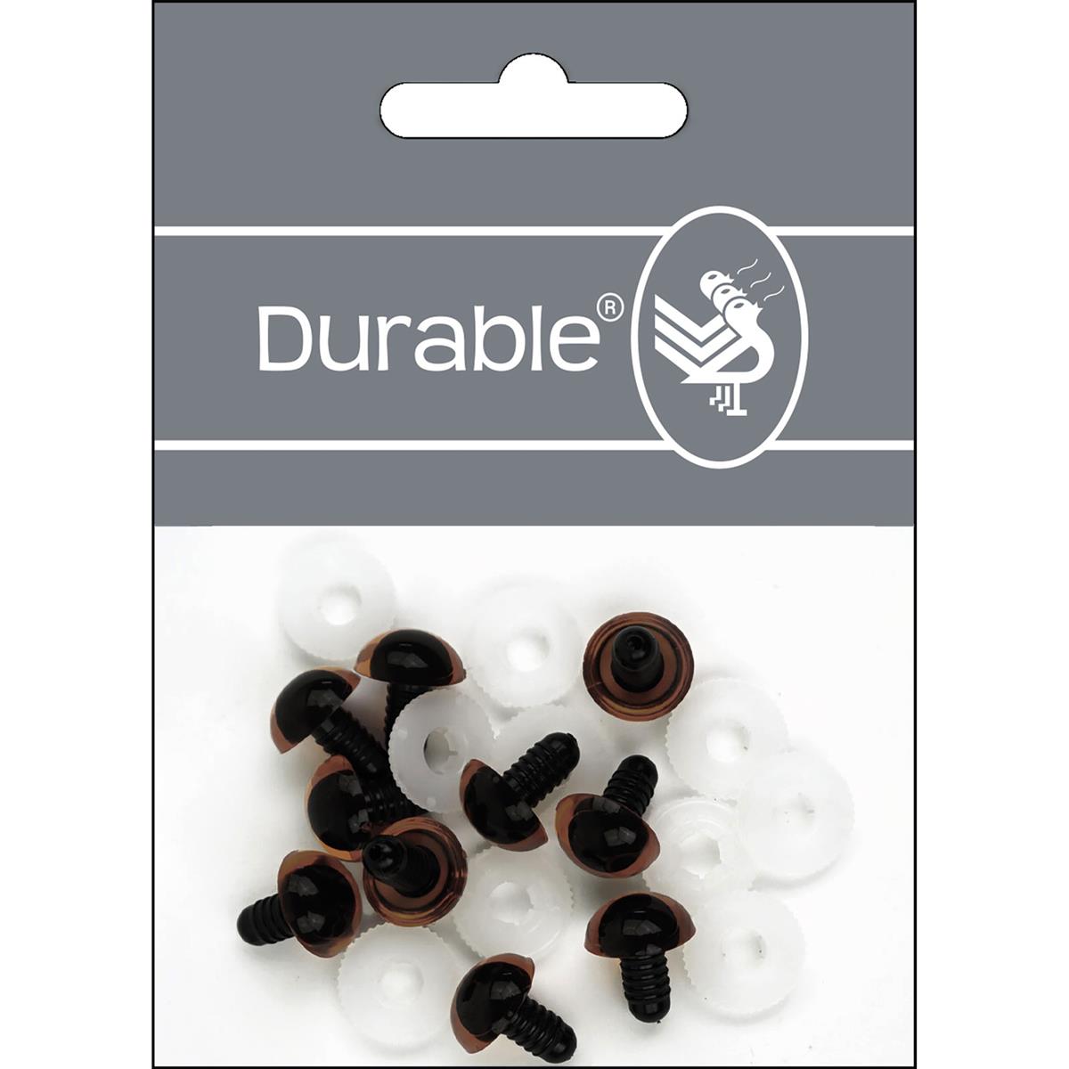veiligheidsogen 15 mm zakje met 10 stuks (5 paar) kleur 881 Bruin