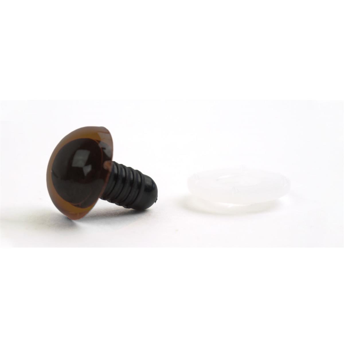 veiligheidsogen 15 mm zakje met 10 stuks (5 paar) kleur 881 Bruin