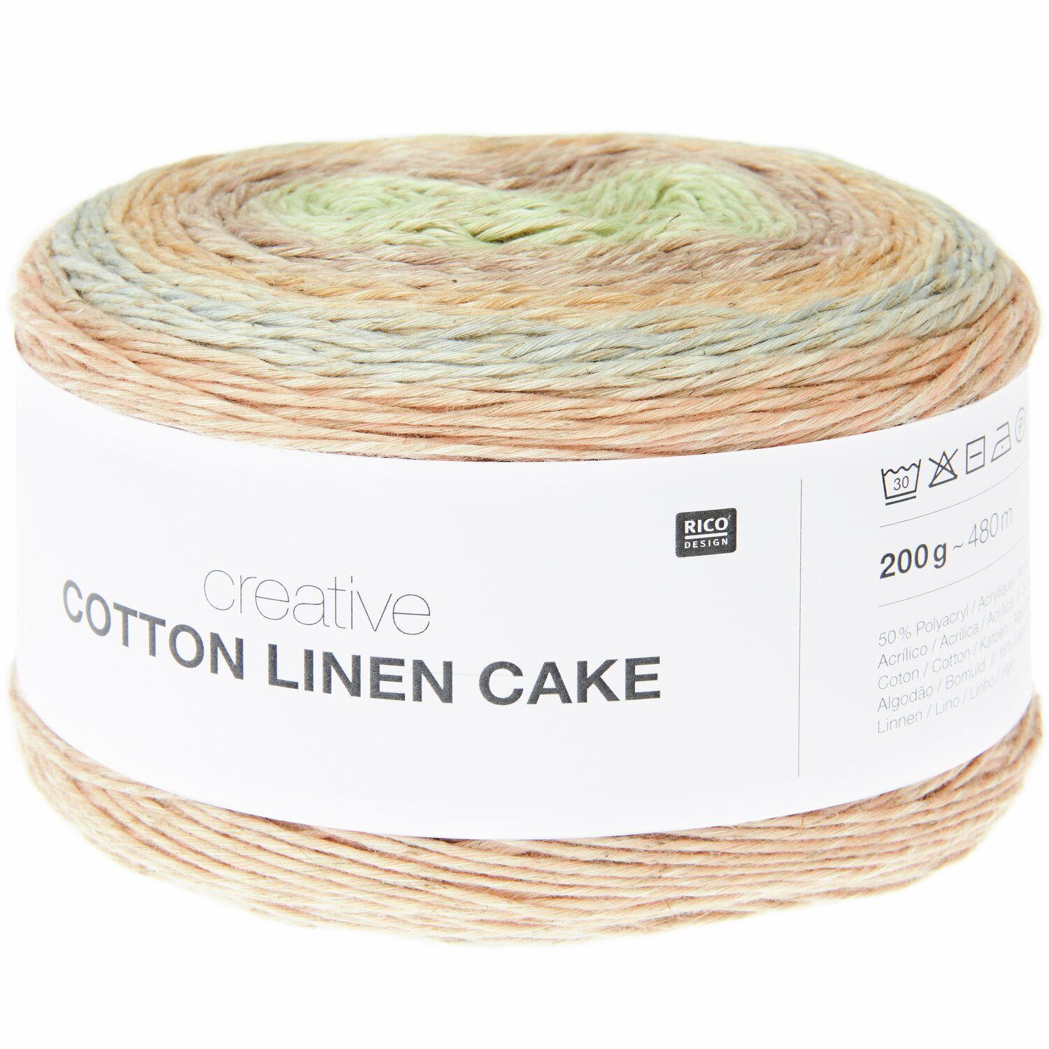 Rico Creative Cotton Linen Cake kleur 001 Pasteltinten