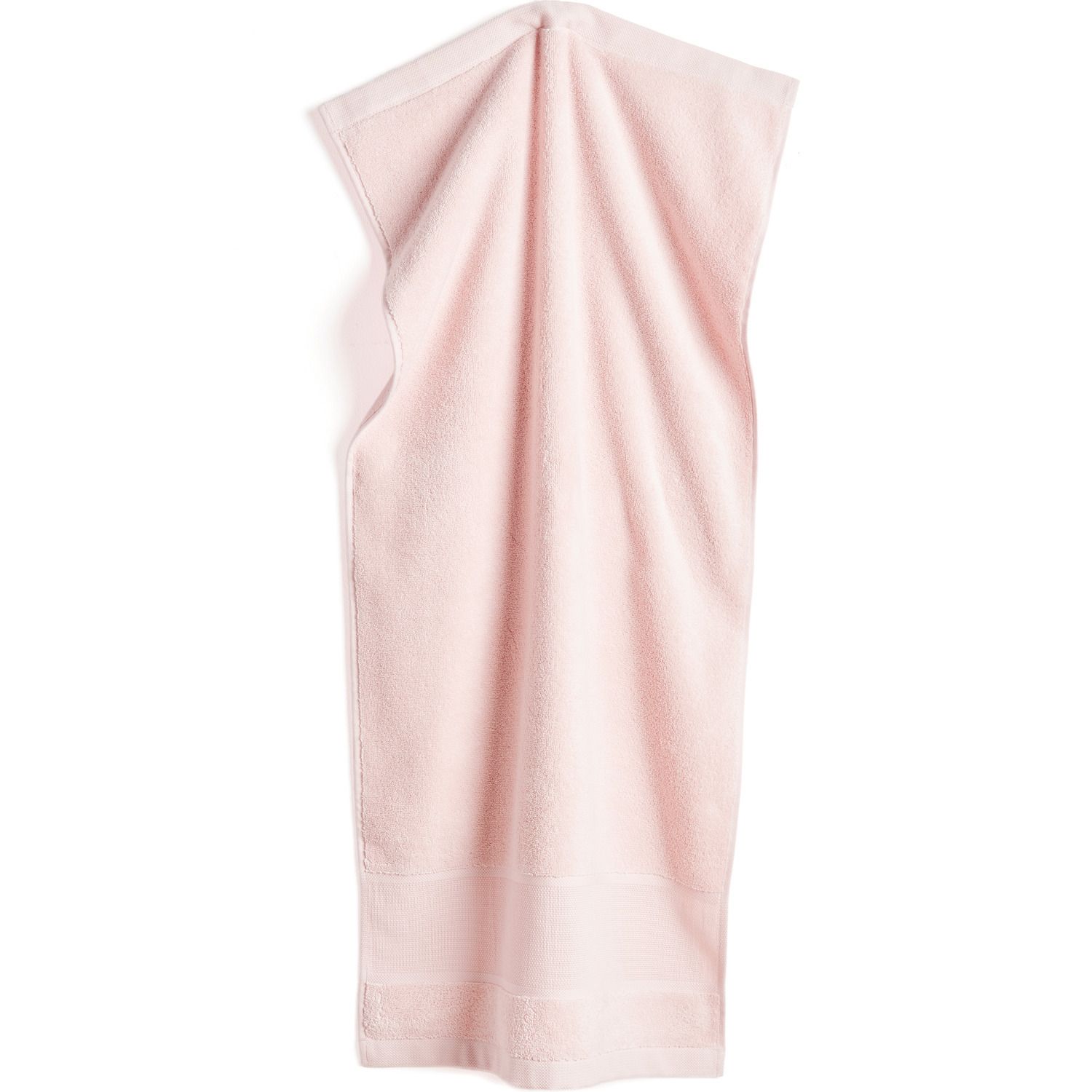 Handdoek met borduurrand 50x100 cm kleur Pastel Rose