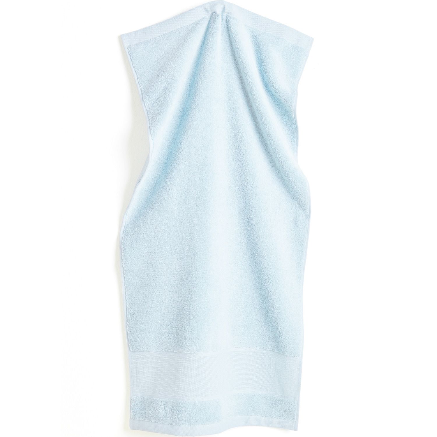 Handdoek met borduurrand 50x100 cm kleur Licht Blauw