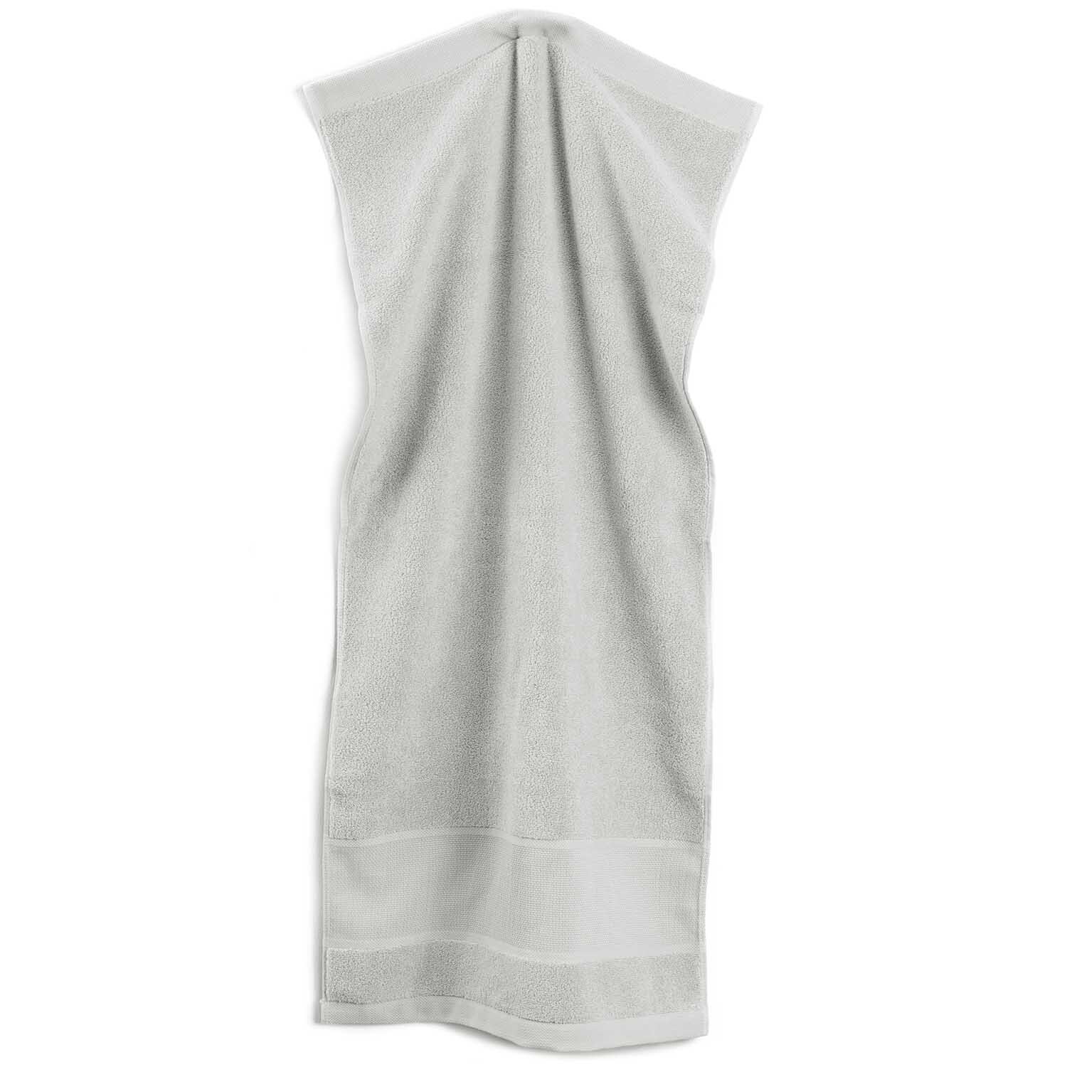 Handdoek met borduurrand 50x100 cm kleur Licht Grijs