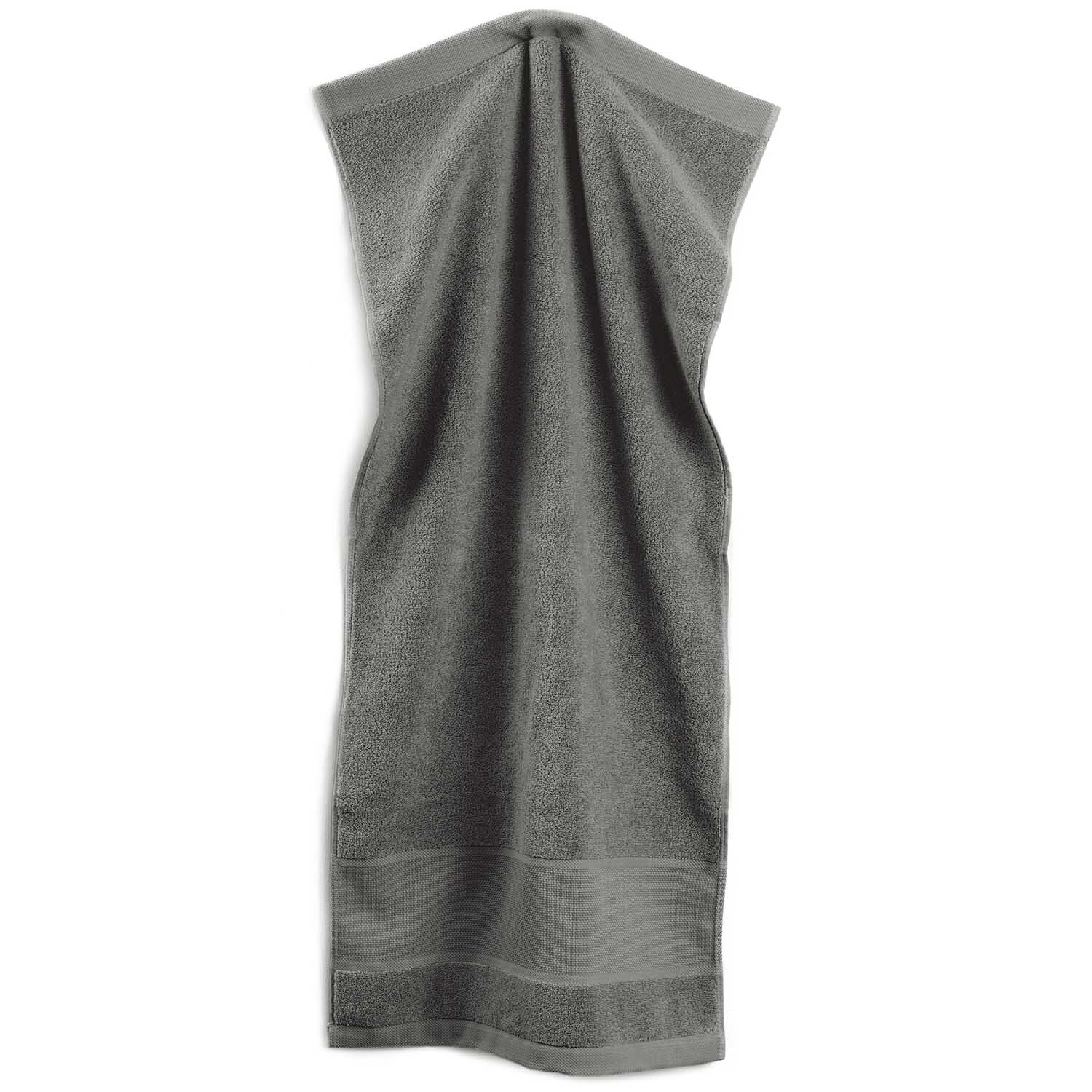 Handdoek met borduurrand 50x100 cm kleur Anthraciet