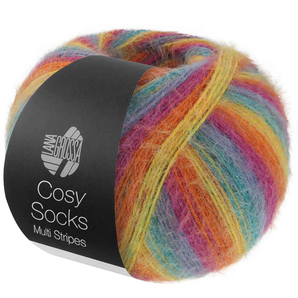 Lana Grossa Meilenweit 100 gram Cosy Socks Multi Stripes kleur 0151