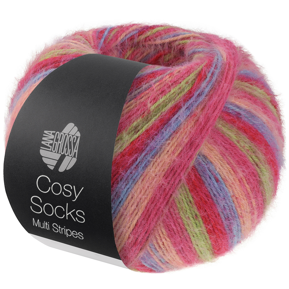 Lana Grossa Meilenweit 100 gram Cosy Socks Multi Stripes kleur 0152