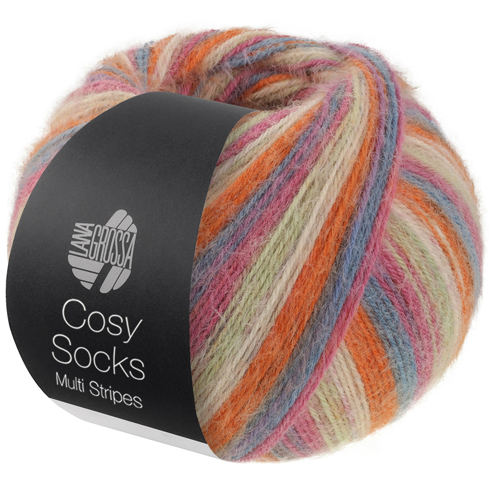 Lana Grossa Meilenweit 100 gram Cosy Socks Multi Stripes kleur 0154