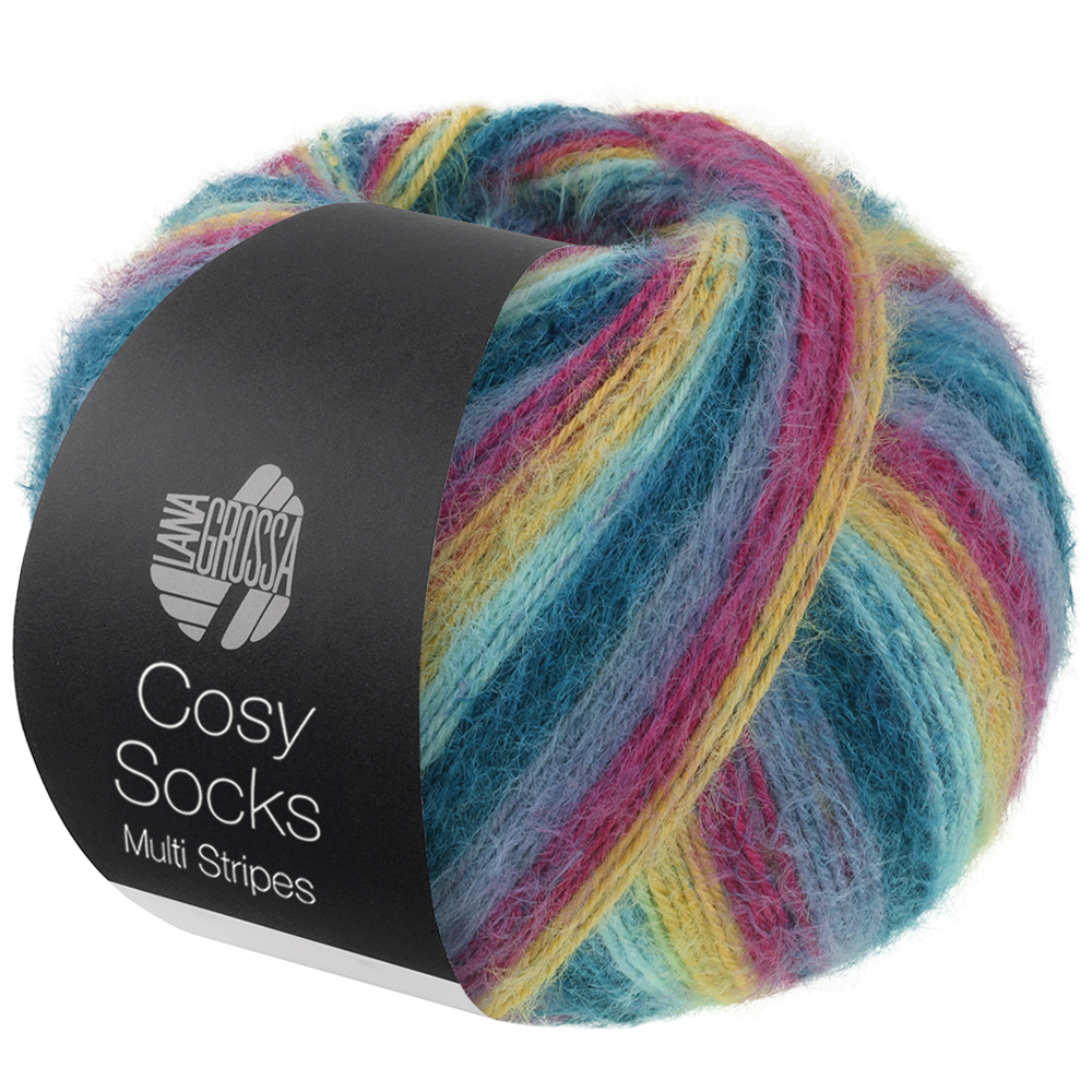 Lana Grossa Meilenweit 100 gram Cosy Socks Multi Stripes kleur 0155