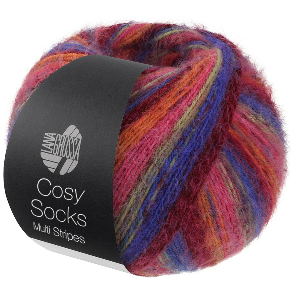 Lana Grossa Meilenweit 100 gram Cosy Socks Multi Stripes kleur 0156