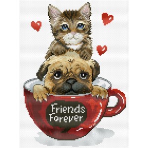 Voorbedrukt borduurpakket Friends Forever - Needleart World