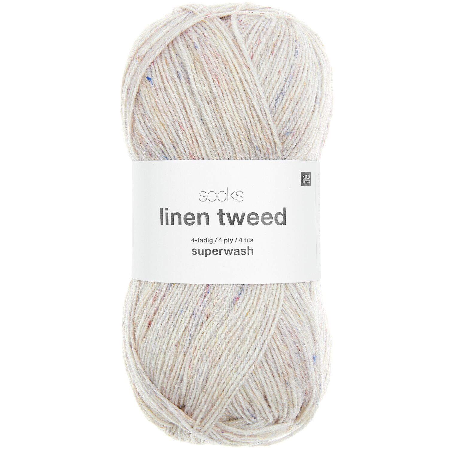 Rico Socks Linen Tweed 4 draads Superwash kleur 001 Room