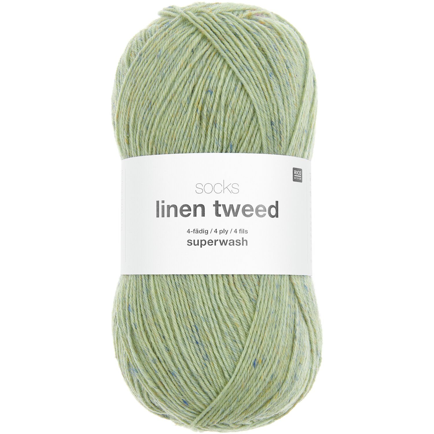 Rico Socks Linen Tweed 4 draads Superwash kleur 006 Olijf