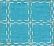 Beiersbont borduurstof kleur 5411 turquoise/ivoor 160 cm breed