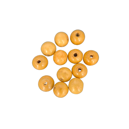Houten kraal 12 mm gelakt Light Brown