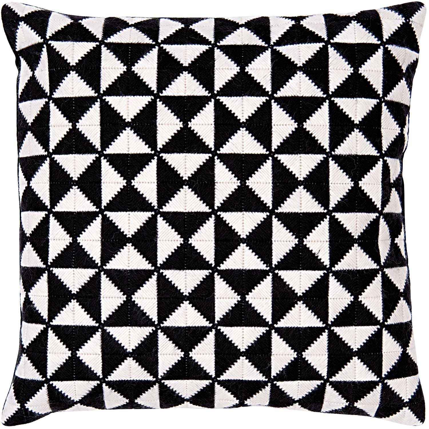 Rico Gobelin kussen driehoeken zwart 40x40cm voor borduurwerk