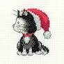 Simply Herritage kinderborduurpakket Black and white Christmas kitten 9 x 9.5 cm HC-1656A.