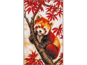 Lanarte PN-0206212 Borduurpakket met telpatroon - Snuggled in the Maple tree 23x34cm