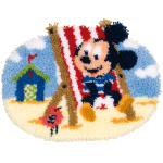 Vervaco Knoopvormtapijt kit Disney Mickey in strandstoel 55 x 45 cm