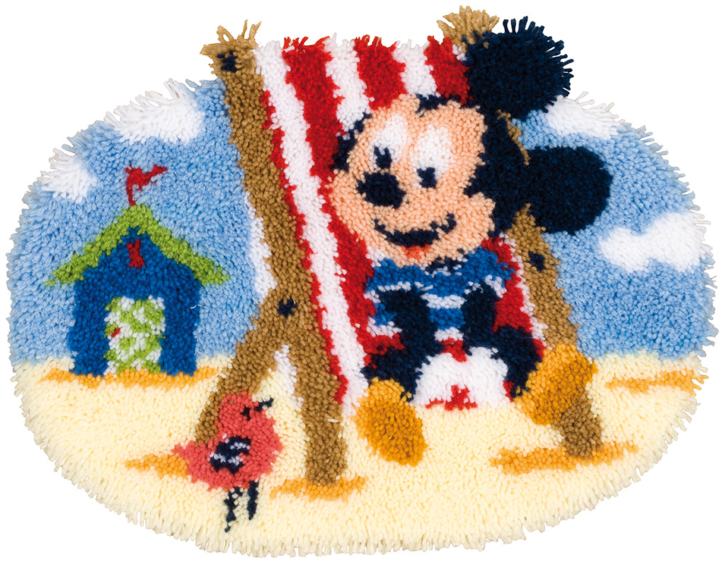 pn-0144837_1 Vervaco Knoopvormtapijt kit Disney Mickey in strandstoel 55 x 45 cm