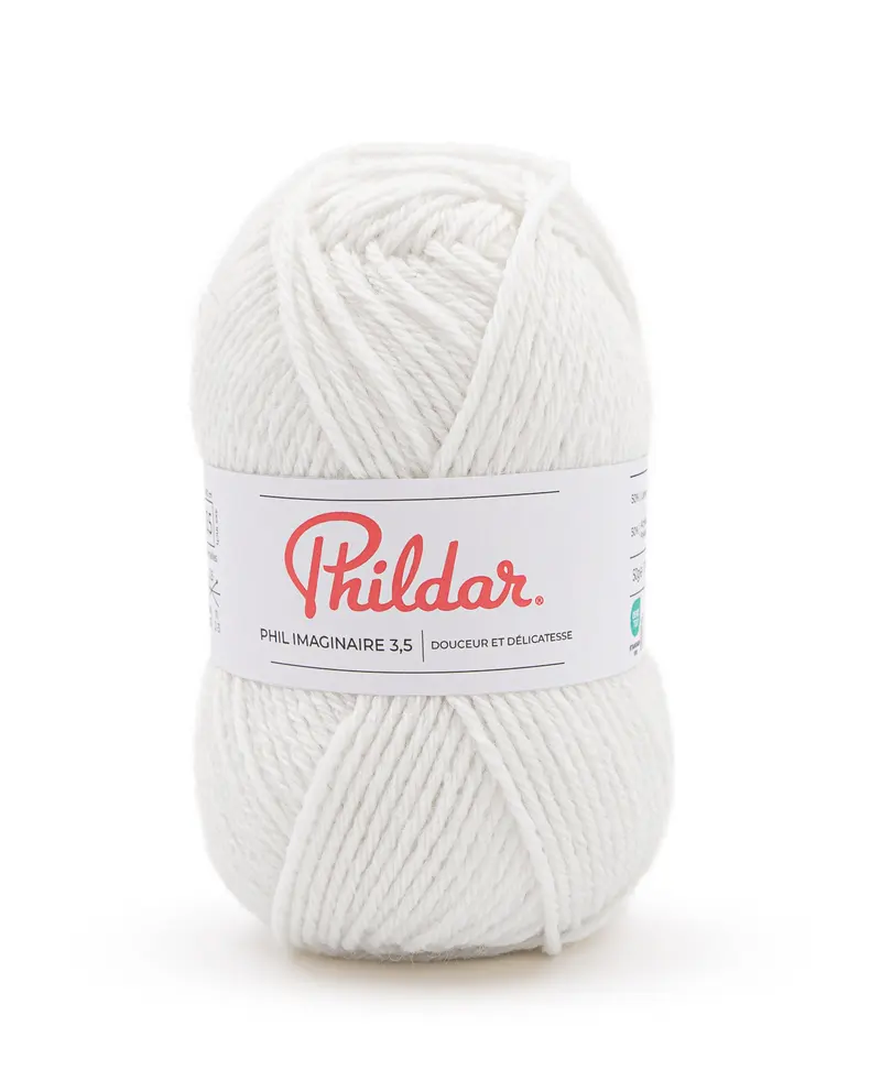 070205_2225_S1 Phildar Phil Imaginaire 3.5 kleur 2225 Blanc