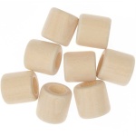 Macramé houten kralen naturel 17 x 17 mm 8 stuks