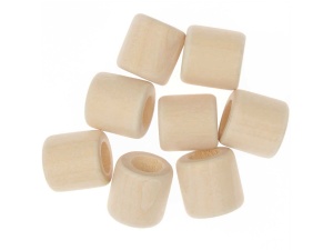 Macramé houten kralen naturel 17 x 17 mm 8 stuks